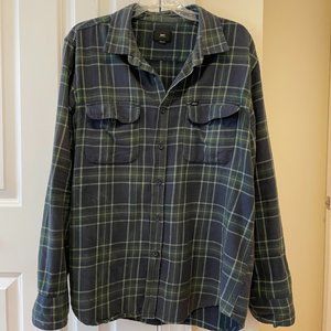Men's Obey Flannel in Blue/Green Plaid